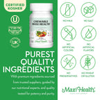 Maxi Health Chewable Multivitamin for Kids, Teens and Adults - Cherry Chewable Vitamins for Adults & Children - Kosher Kids Multivitamin + Iron (180 Tablets)