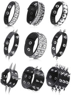 Hicarer 9 Pcs Spiked Studded Bracelet, Classic Style