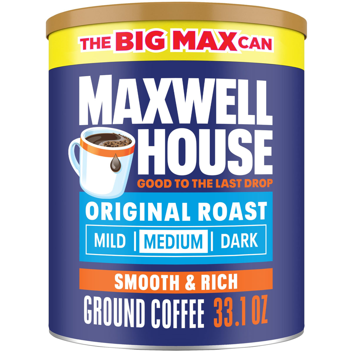 Maxwell House Ground Coffee, Original Roast, 33.1 oz Canister