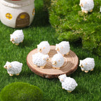 Guiqulai 100pcs Mini Resin Sheep Figurines Garden Decor Ornaments（White）