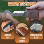 Southern Trapper Mini Pocket Knife with Leather Sheaths - Pack of 2 - Compact EDC Knife Set for Camping, Hiking, Hunting, Fishing, and Everyday Carry Gifts - Pocket Knives for Men and Women