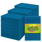 UNIMADE Non-Scratch Scouring Pads, 96Pcs Household Scour Pads for Kitchen, Garage and Outdoors, Reusable Dish Scrubber Pads for Pan and Metal Grill - Blue
