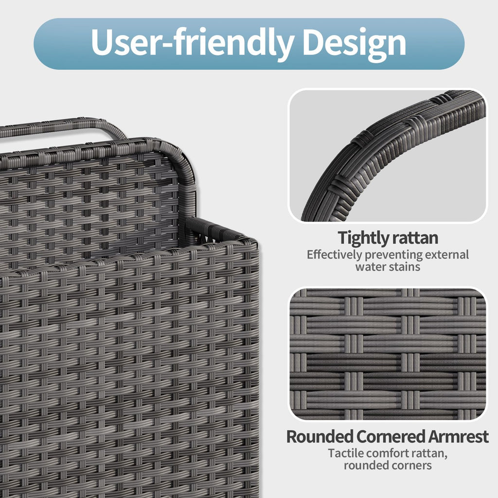 SunSwell Wicker Pool Float Storage Organizer, Rattan Outdoor Float Holder Poolside Storage Basket Caddy Cart for Floaties, Noodles, Life Vests，1 Open Compartment1