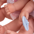 JC Toys Berenguer Boutique Realistic La Newborn 12.5" Washable Vinyl Twins | Blue and Pink Themed Gift Set with Reusable Diaper, Caps, Shirts, Pacifier, Bottles and Birth Certificate