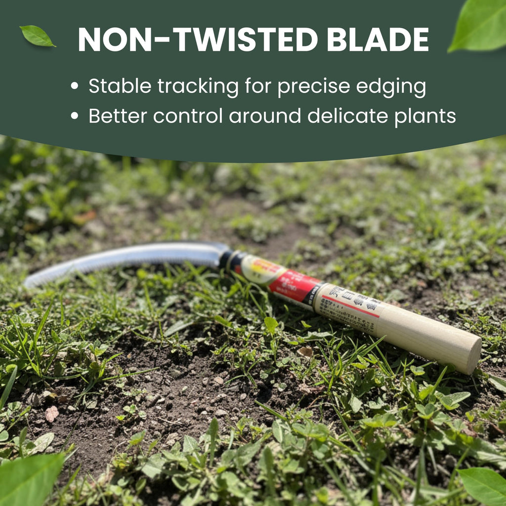 Hounen Miyawaki Nejiri Kama Weeder – Japanese Weeding Sickle, Twisted Stainless Steel, 4.7 in (12 cm) Blade, 13 in (33 cm), Root Slicer for Garden Beds & Crabgrass, Made in Japan (Japanese Steel)