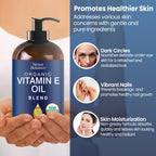 Organic Vitamin E Oil Blend 8 fl oz - Made from Pure, Natural Oils for Skin, Scars & Face - Aceite de Vitamina E - Nexon Botanics