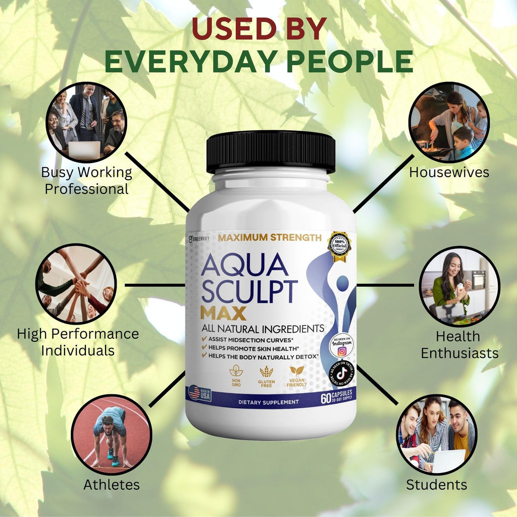 GREENVIFY Aqua Sculpt Max Maximum Strength Dietary Supplement, 60 Capsules, Natural Support, 30 Day Supply (2)