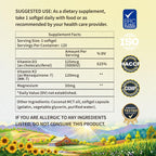 YMINGKJ Vitamin D3 K2 5000 IU 120 Softgels with Magnesium Supplement - & 120mcg MK-7 K2 for Bone Health & Immune Support - Non-GMO & Gluten-Free Softgels with MCT Oil
