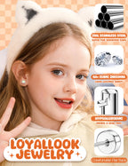 Hypoallergenic Screwback Earrings for Women Girls 20G Colorful