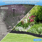 Vashly No-Dig 30Ft Landscape Edging,6 Inch Tall Garden Edging Garden Edging Border, 30Pcs Flower Bed Edging Border with 30Pcs Stakes