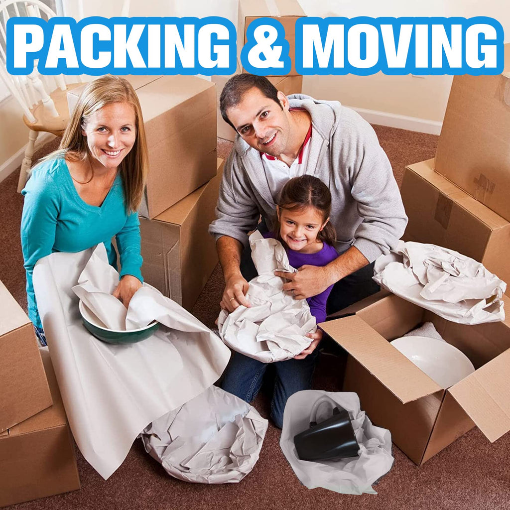 Packing Paper for Moving, Newsprint Packing Paper Sheets for Shipping Transportation,Wrapping, Fill the Moving Boxes and Protect Fragile Items (100 Sheets, 27”x15”)