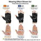 Wepop Fingerless Gloves PU Faux Leather Outdoor Sport Half Finger Glove, M