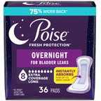 Poise Incontinence Pads & Postpartum Overnight Incontinence Pads, 8 Drop Extra Coverage, 36 Count, Packaging May Vary
