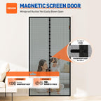 MAGZO Magnetic Screen Door, Fit Door Size 38 x 99 Inch, Actual Screen Size 40" x 100" Heavy Duty Mesh Curtain with Magnet Closure Black