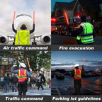 E-riding 8 Pack 21-inch Safety Air Traffic Control Wand, Signal Traffic Safety Baton Led Light with 3 Flashing Modes for Parking Guides, Using 2 C-Size Batteries (Not Included)