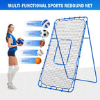 7x4FT Volleyball Rebounder Net Pro, Baseball Softball Rebound Pitch Back Net, Adjustable Angle Lacrosse Bounce Back Practice Equipment, Easy Quick Setup, Ideal for Outdoor and Backyard Training