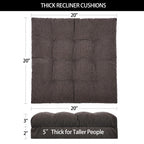 HAVARGO Recliner Cushions for Elderly, 20x20x5 Inch Thick Chair Cushion Patent Design Soft Tufted Dual Layer Booster Seat Cushions for Seniors Recliner Risers Taupe 1P