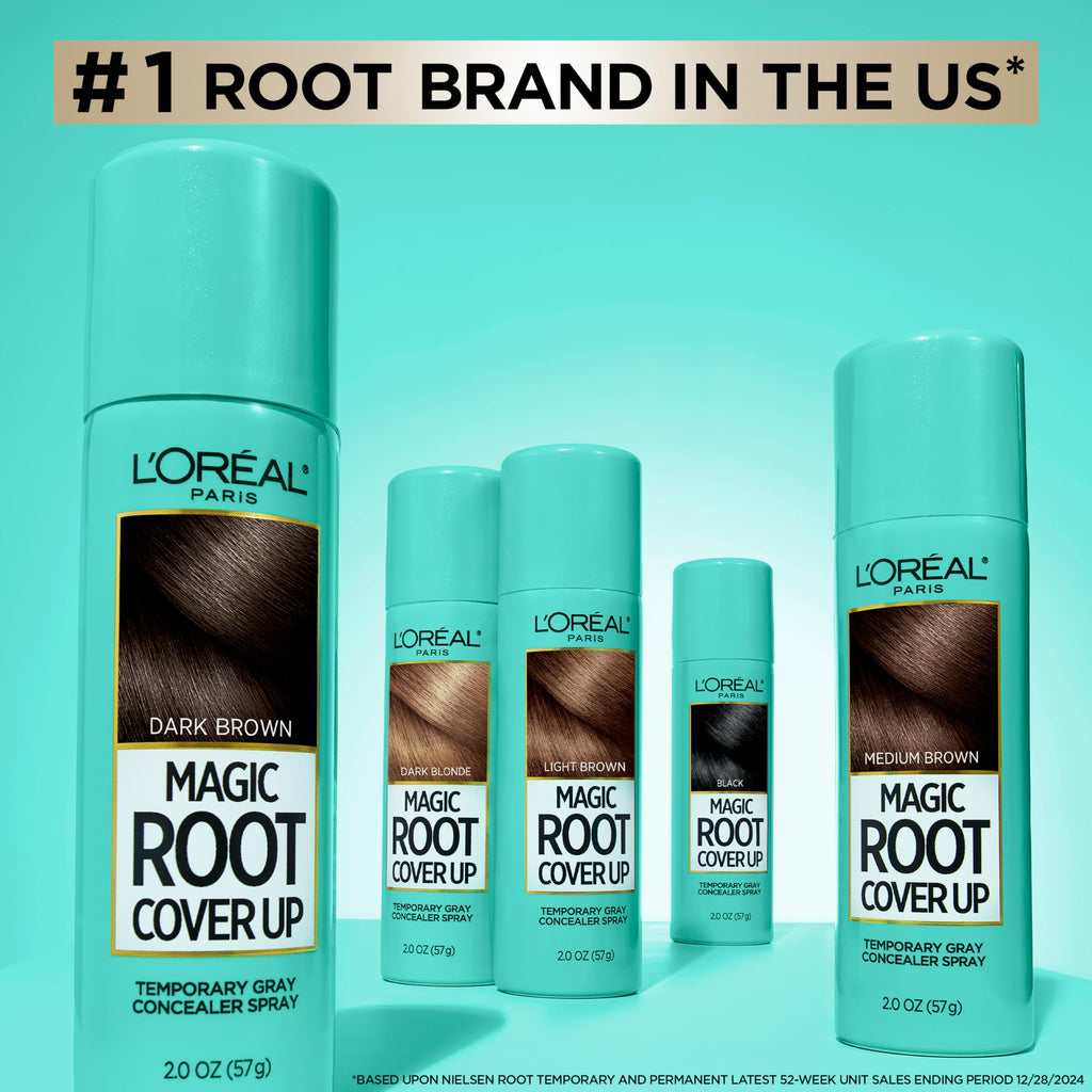 L'Oreal Paris Magic Root Gray Hair Cover Up, Dark Brown, 2 oz, 2 Count