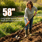 AgroPro Square Shovel for Digging, Heavy Duty Metal Shovel with Long Fiberglass Handle, 58-Inch Flat Garden Shovel for Transfer Soil, Sand, Gravel, Landscaping