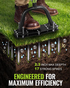 WORKPRO 38” Lawn Aerator Tool with 17 Spikes, Manual Lawn Aerators