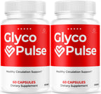 (2 Pack) Glyco Pulse Capsules - Official GlycoPulse Pills Advanced Premium Formula Support Maximum Strength, All Natural Ingredients Vitamins for Overall Health & Wellness, 120 Capsules for 2 Months