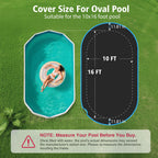 AGROAIDE 10x16 Ft Oval Pool Cover, Heavy Duty Pool Cover Protector with Ratchet Tie Downs, 420D Oxford Fabric for All Season Use - Tear Resistant, UV & Dust Proof