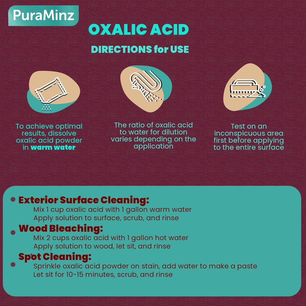 Pure Oxalic Acid- Industrial Grade Strength- 5 Pounds- Rust Remover- Wood Bleach- Highly Effective Multipurpose Cleaner for Metal-Stone-Concrete - Durable Resealable Packaging.