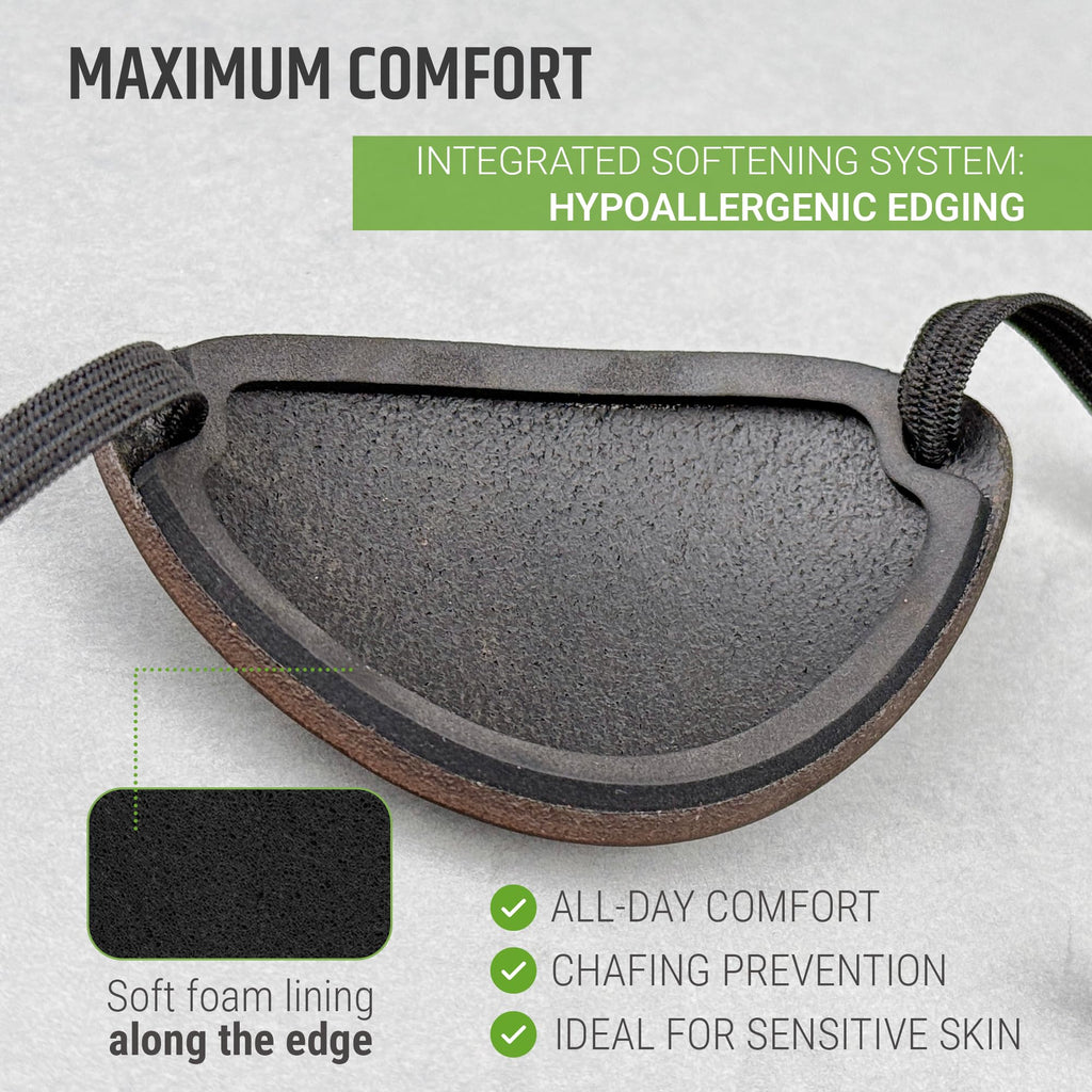 Premium Handmade Leather Eye Patch with Soft Foam Padding, Adult Slim Eye Patch for Men and Women for Lazy Eye Therapy, Cosplay, and Pirate Costume (Black)