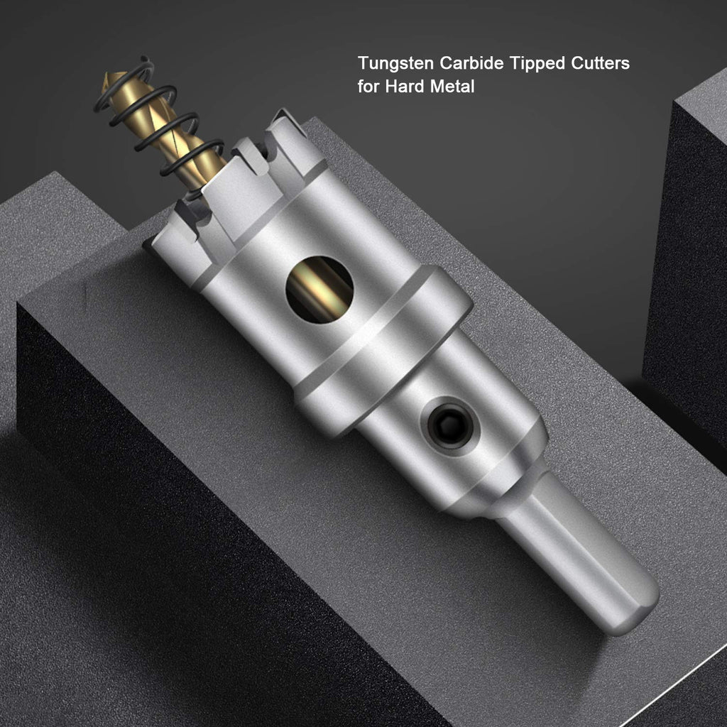ASNOMY Tungsten Carbide Tipped Hole Saw Drill Bit for Hard Metal, 1-5/8 Inch T.C.T Hole Saw Cutter with 2pcs Pilot Drill bit for Metal, Stainless Steel, Iron, Wood, Plastic