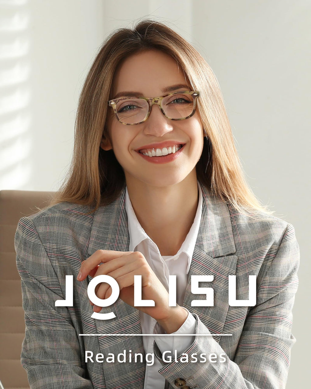 JOLISU Reading Glasses For Women - 5 Pack Stylish Readers For Womens Men Spring Hinge Eyeglasses -Blue Light Blocking Protection Frame (1.75)