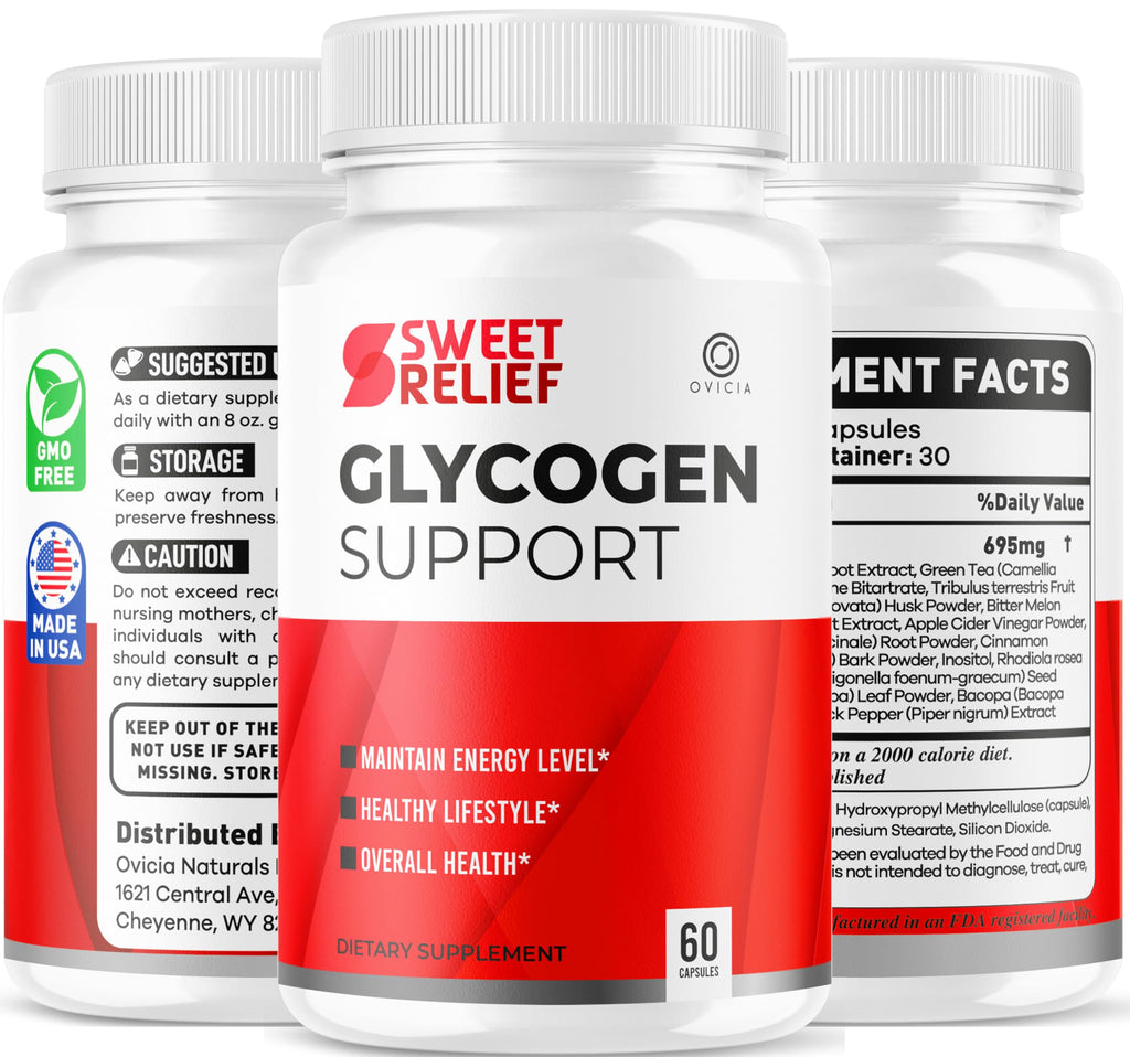 (3 Pack) Sweet Relief Glycogen Support Capsules - SweetRelief Advanced Formula, Support SweetRelief Daily Pills All Natural Ingredients Premium for Health and Wellness, 180 Capsules for 3 Months