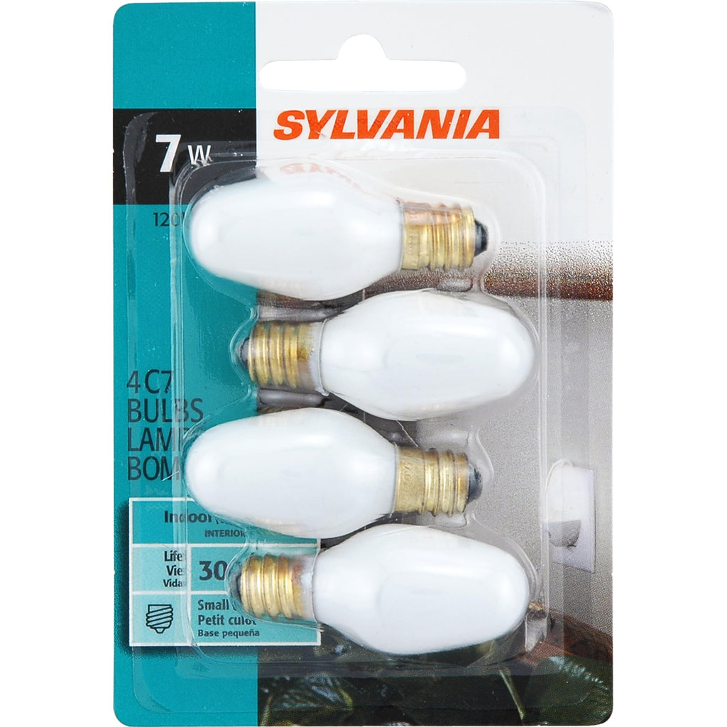 LEDVANCE 13544-7C7/W/BL/4PK 120V Night Light Bulb,Incandescent, Warm White 7 watts