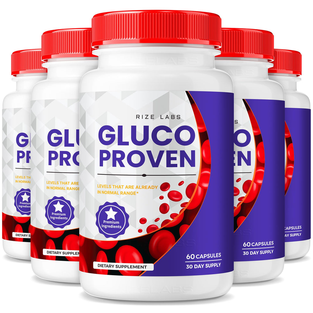 rize labs - Gluco Proven Capsules - Advanced Formula Supplement Pills, Maximum Strength Support, All Natural Plus Organic Non GMO (300 Capsules)