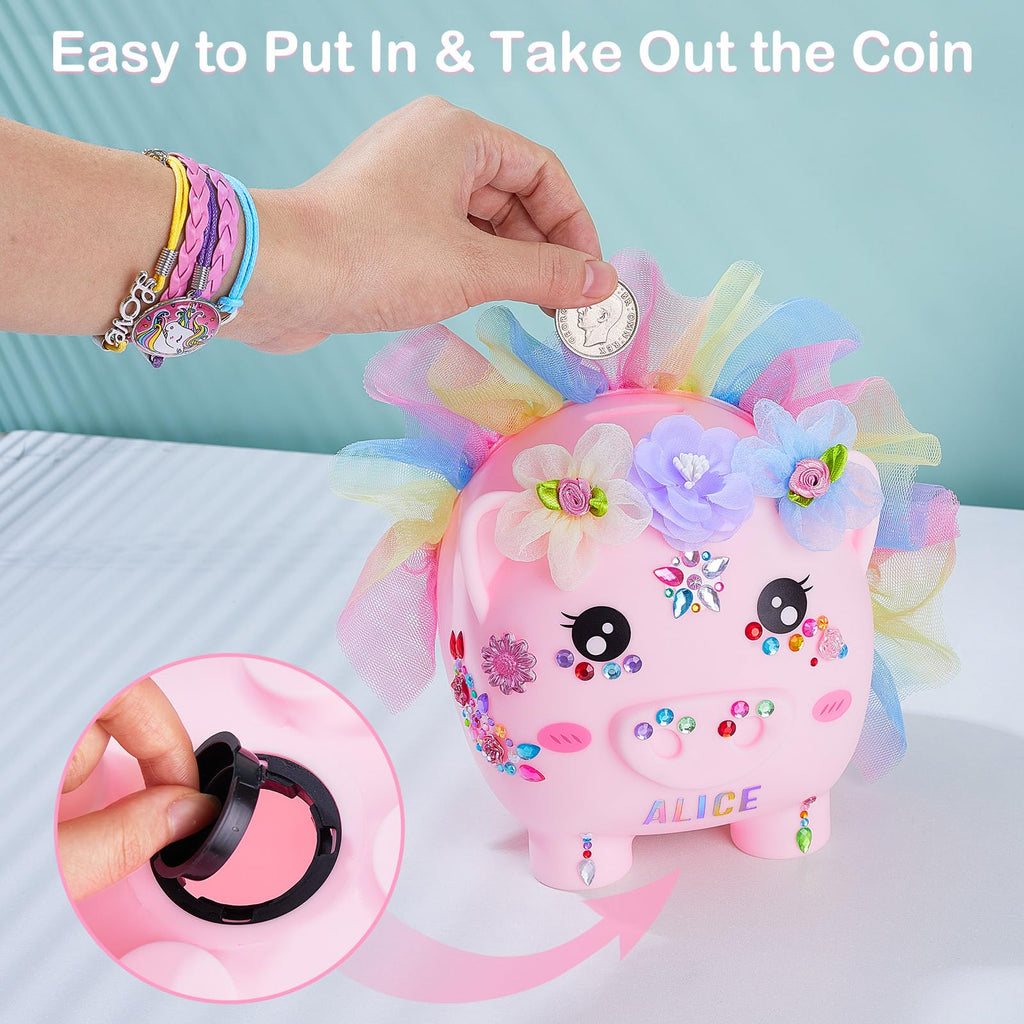 Play Tailor Piggy Bank for Girls Unicorn Coin Bank Christmas Birthday Gifts