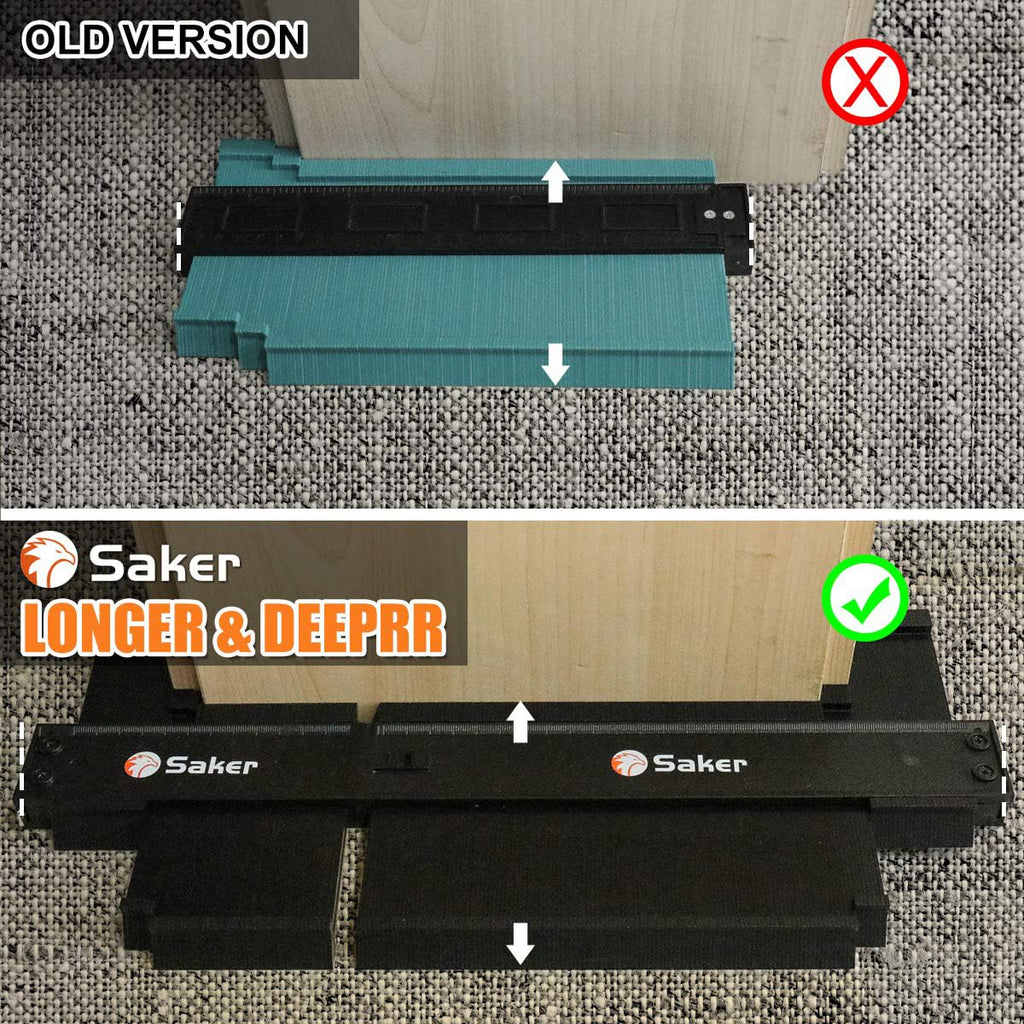 Saker Connection Profile Gauge,Contour Gauge Duplication,Precisely Copy Irregular Shape,Irregular Woodworking Tracing,Must Have Tool for DIY Handyman, Construction (5+10 INCH Connection)