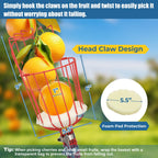 75" Fruit Picker Pole Tool for Long Reach, No Ladder Required, Portable Splicing Tool for Seniors,Kids,Year-Round Use– Effortless Harvesting for Apples, Avocados,Oranges,Grapefruit,Mangoes,Plums,Pear