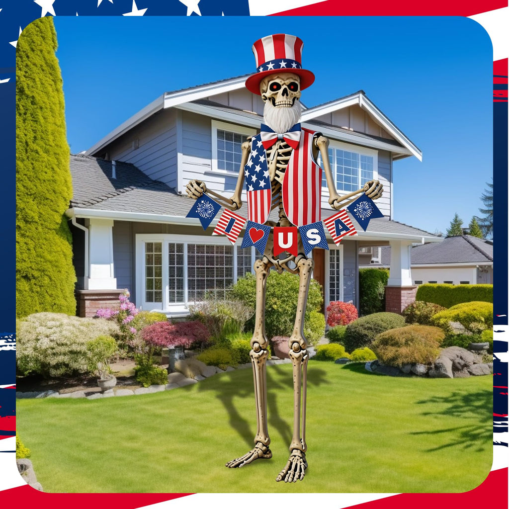 6 Pcs 250th Anniversary 12 Ft Skeleton Costume USA Skeleton Cloth Accessory