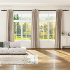 YaFex Heavy Duty Curtain Rods 32-150 Inch, 1 Inch Adjustable Black Curtain Rod for Windows, Extra Long Window Treatment Rods with Aluminium Finials, Easy Installation