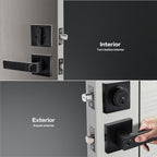 Front Door Lock Set Exterior Door Lock Set,Door Handle with Single Cylinder Deadbolt Lock,Keyed Alike Door Locks for Front Door(Matte Black,1Pack Set)