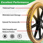 LTNICER (2-Pack) 20" Flat Free Cart Wheels, 20x2 Solid Rubber Wheels for Rubbermaid Garden Carts, 3/4" & 5/8" Bearing, 2.5" Hub Length, Black