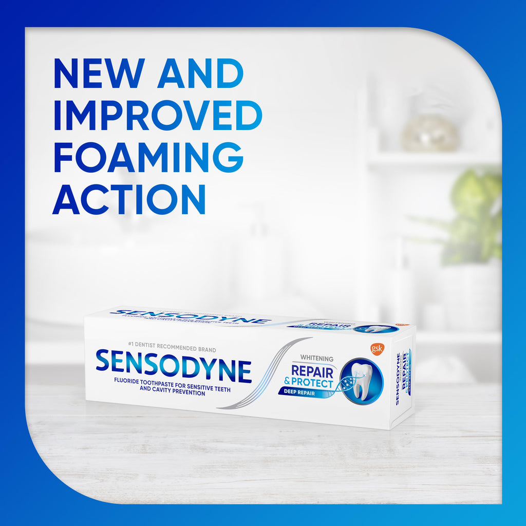Sensodyne Repair and Protect Whitening Toothpaste, 3.4 oz (Pack of 4)