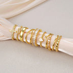 10 PCS 14K Gold Plated Rings Set for Women, Thumb Knuckle Stacking, Size 6