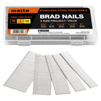 meite 18 Gauge Stainless Steel Brad Nails,3/4",1",1-1/4",1-1/2",2" 5 Boxes