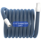 Pool Vacuum Hose With Swivel Cuff 1-1/2" Diameter 30FT Flexible Heavy Duty Pool Vacuum Cleaning Hose Perfect for Above&In Ground Swimming Pool