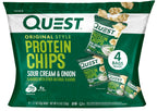 Quest Nutrition Sour Cream & Onion Protein Chips, 19g Protein, 4g Net Carbs, Low Carb, Gluten Free, 1.1 oz, 4 count