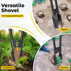 Post Hole Digger Tool, Heavy Duty Post Hole Digger with 55 Inch Handle, Dual Sharp Blades for Soil Plugging, Digging, Cultivating, Weeding, Manual Post Hole Digging Tool Garden Shovel