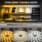 DAYBETTER 8 PCS Under Cabinet Lighting Kit, Bright Under Cabinet Lights, Flexible Led Strip Lights with Remote, for Kitchen Cabinets Shelf Desk Counter, 2700K-6500K Warm to Daylight White, 13.2ft