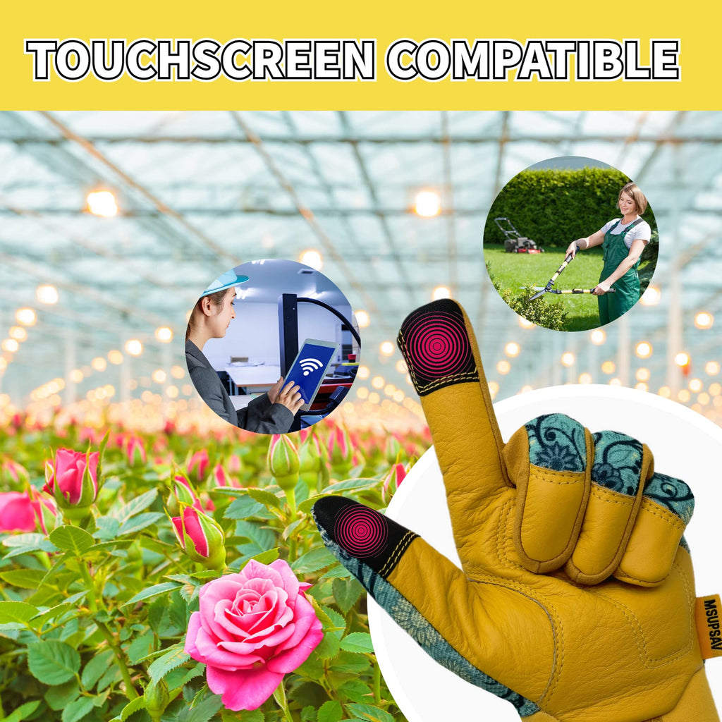 MSUPSAV Puncture Resistant Gardening Gloves,Garden Work Glove,Blue,Medium