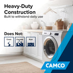 Camco Low Profile Washing Machine Drain Pan with PVC Fitting, 29 inch x 33 inch ID and 31 inch x 35 inch OD - Protects Your Floors from Washing Machine Leaks - Easy to Use - Pewter - 20788