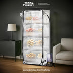 Mushroom Grow Tent with 6500K LED Light & Timer, 4-Tier Shelves